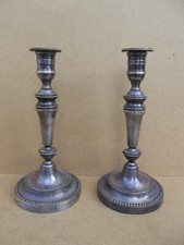 Christofle ancien paire de Bougeoirs Chandelier en métal argenté