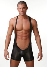 Body homme sexy noir lutteur pop mankini Valentines M/L sous vêtement lingerie