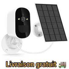 Caméra de Sécurité Solaire WiFi 1080P Extérieure Sans Fil - Batterie...
