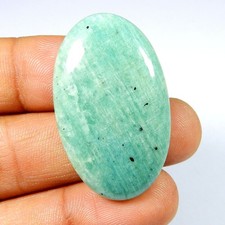 Cabochon vert amazonite poli forme ovale pierre précieuse naturelle en vrac 6...