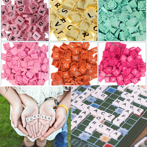 100 plastique scrabble - plastique, tuiles