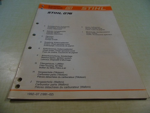 Tronçonneuse stihl 076 liste - stihl,