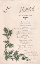 COLLECTION VIEUX PAPIER JOLI  MENU   1907 BRANCHE HOUX