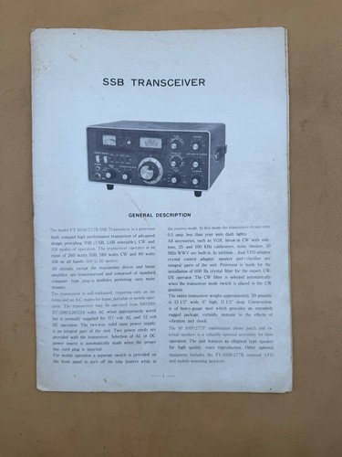 Yaesu 101b 277b ssb - yaesu,