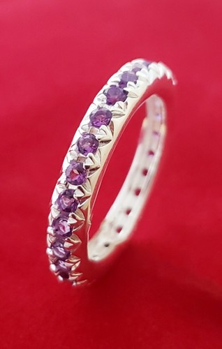 Sterling silver band ring pave - sterling,