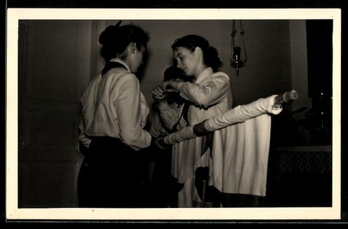 Carte postale scout - fille, avec