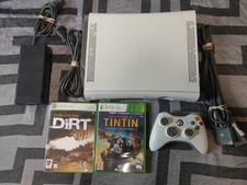 Console Microsoft Xbox 360 Blanche 20 GO + Manette Officielle + Jeux Tintin Dirt