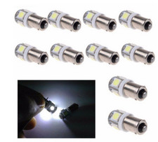 10x Ampoules BA9S LED T4W Veilleuses 6000K 5 SMD plafonnier habitacle phare 12V