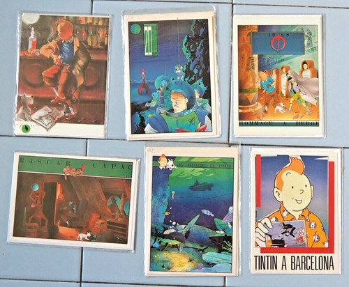 Tintin cartes postales - tintin,