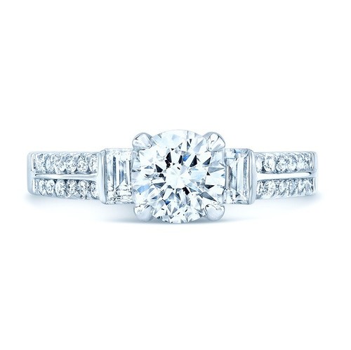 Diamant rond bague solitaire - diamant,