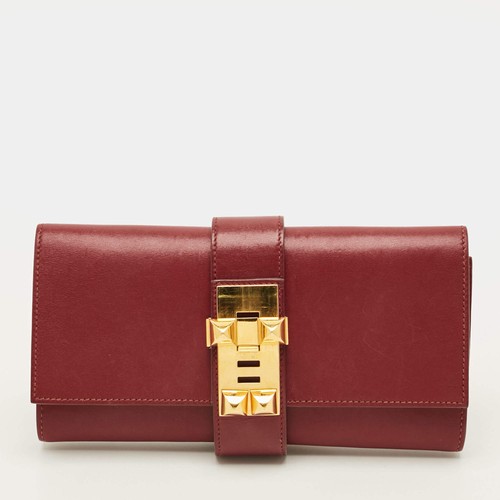 Pochette cuir hermes medor - cuir,
