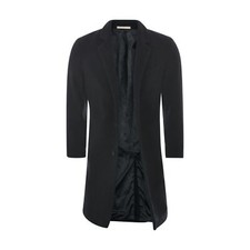 Manteau homme Michael Kors taille 38R noir laine simple poitrine cachemire