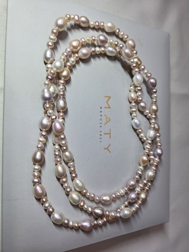 Vintage long collier perles - collier, de
