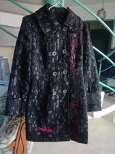 Manteau Noir Avec Broderie Taille M Marque LULU-H Femme Occasion