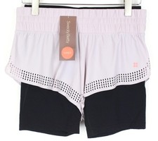 Sweaty Betty Aerial 2in1 Femmes Short M Noir Violet Gymnastique Extensible Logo