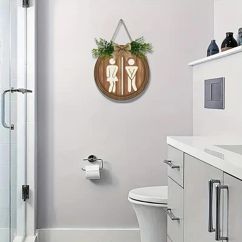 Panneau toilettes rustique - panneau,