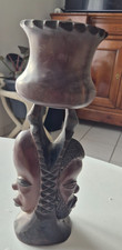 statuette bicéphale bois -