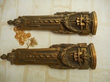 paire de chute, ornement 19ème en BRONZE ciselé, doré pour décoration commode, a