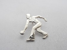 Pétanque : Broche De Veste ( Pins) en Argent 925 Avec Joueur - Club de Bowling