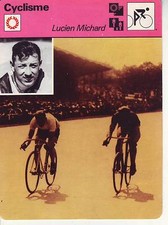 CYCLISME carte cycliste fiche photo LUCIEN MICHARD