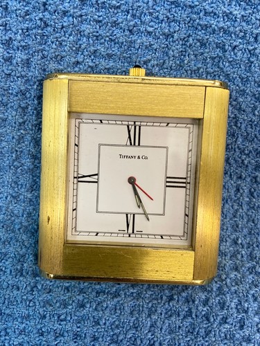 Tiffany desk clock brass - desk,