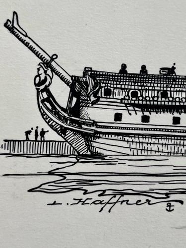 Encre originale bateau peintre