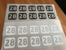 NUMERO 28 - 10 PATCHS FLOCAGES POUR MAILLOT SHORT SURVÊTEMENT CHAUSSETTES