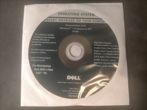 Dvd dell réinstallation - dell,