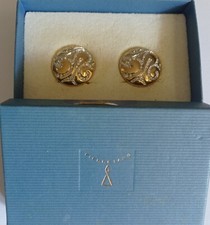 Boucles d'oreilles dorées et zircons Pierre Lang