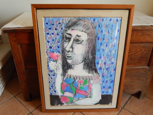 Ancien portrait jeune femme - jeune,