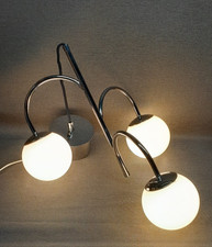 Lustre dlg Vintage Année 70 Inox et Boule verre blanc SIMRISHAMN Suspension IKEA