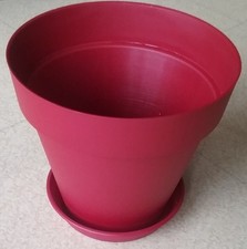 Pot De Fleur Avec Soucoupe Rouge 19cm 3 Litres