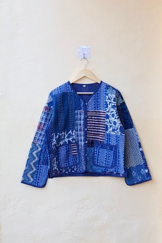 Bleu matelassé coton - matelassé,