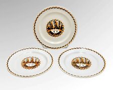 03 Assiettes Saint Amand _ Moulin Des Loups Mod. Nénuphar Art Déco Terre De Fer