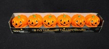 Halloween Pumpkin Jack o Lantern Tealight Candles set of 6 Fall Decoration