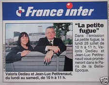PUBLICITÉ 1996 FRANCE INTER AVEC VALORIS DEDIEU ET J.L PETITRENAUD - ADVERTISING