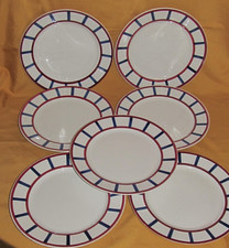 Série de 7 assiettes plates faïence Creil et Montereau service Béarn