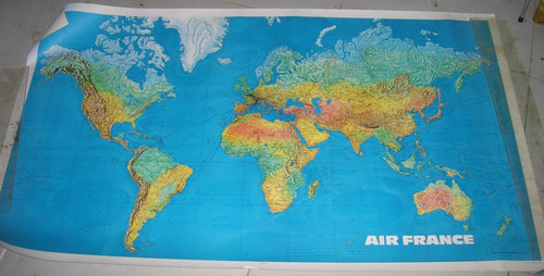 Affiche carte planisphére air - planisphére,
