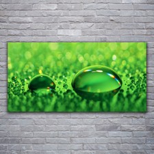 Tulup Tableau sur verre Image Impression 120x60 Gouttes D'eau