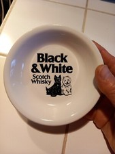 Scotch whisky black & white cendrier ashtray 