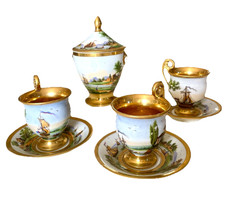 3 Tasses et sucrier Empire