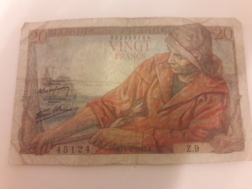 1942 banque france vingt 20 - banque, de