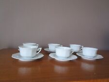 6 Tasses à Thé /Café & sous tasses Porcelaine Blanche de Limoges Union Limousine