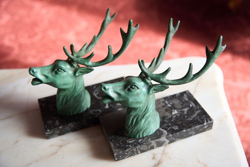Art deco deer head animal - art,