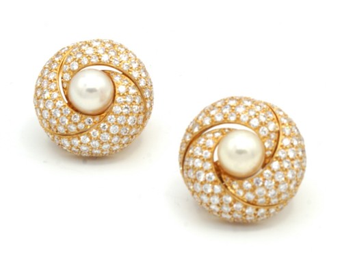 Cartier pearl diamond 18k - cartier,