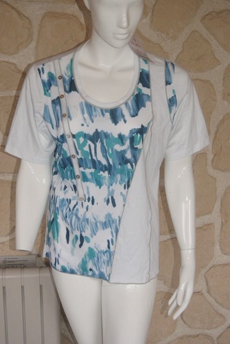 Tee shirt blanc bleu neuf - blanc, et