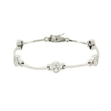 925 Argent Zircone Ovale Tennis Bracelet En