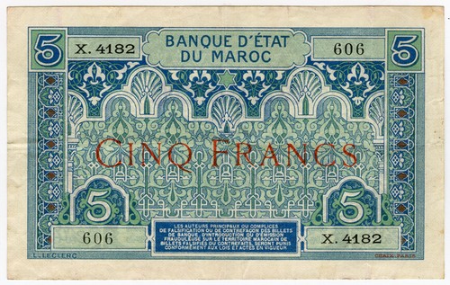 Maroc 1924 émission francs - maroc,