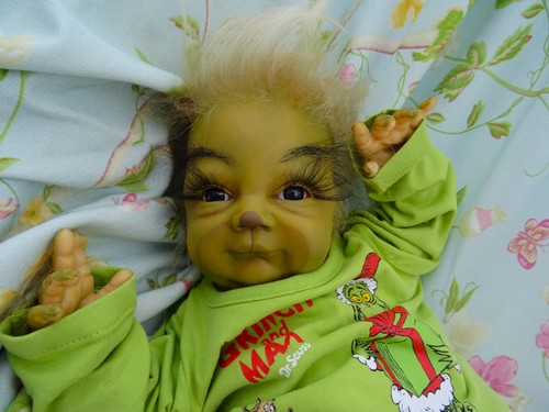 Reborn baby boy grinch - baby, awake