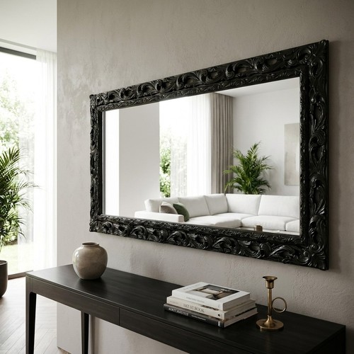 Miroir baroque noir - baroque, sur